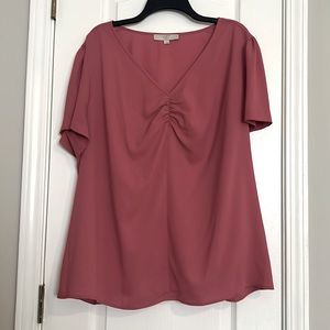 Loft short sleeve mauve color shirt size 22